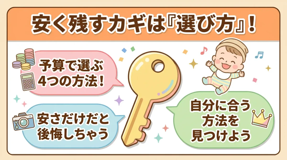 1歳バースデーフォトを安く残すカギは「選び方」で決まる