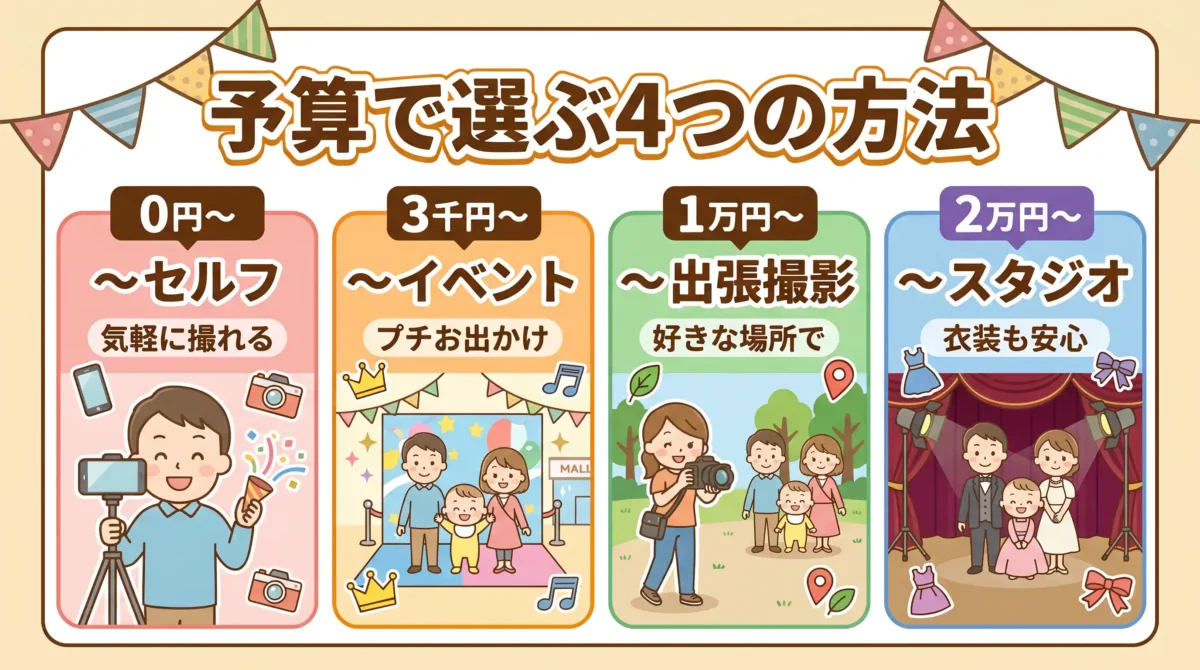 【予算別】1歳バースデーフォトを安く残せる4つの撮影方法