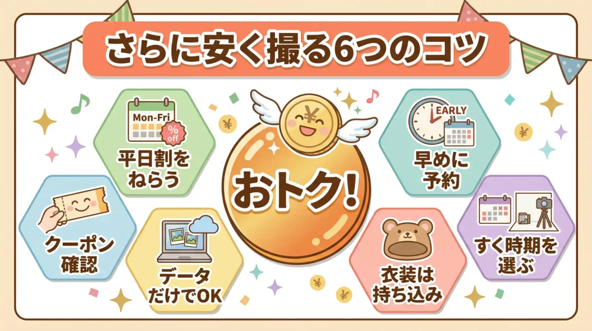 1歳バースデーフォトをさらに安く残す6つのコツ