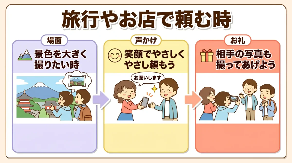 【選び方②】他撮り派（通行人・お店の人）のカップルの特徴とおすすめシーン