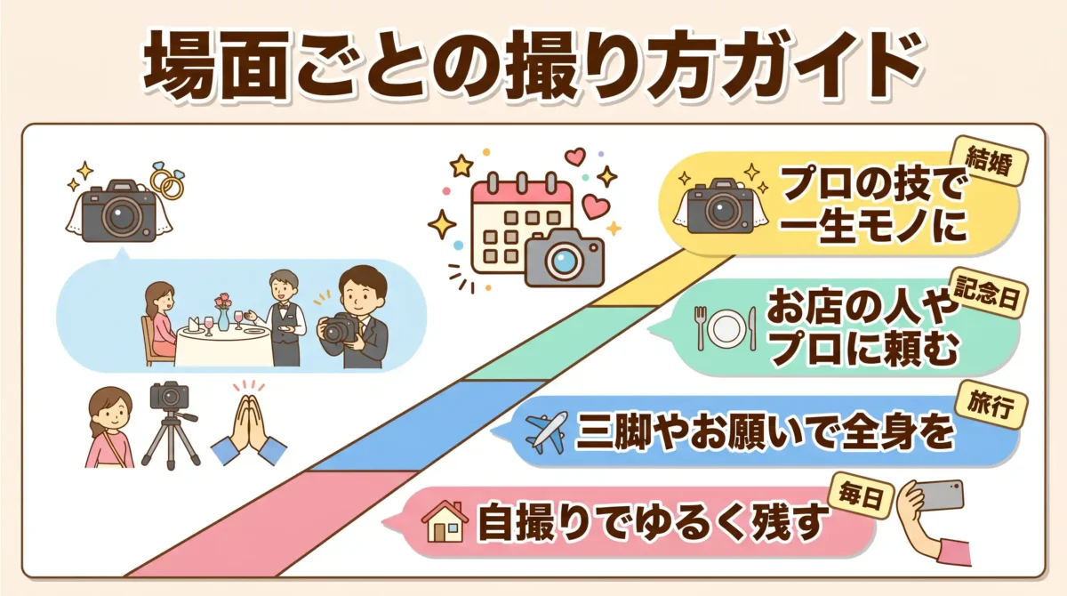 シーン別で見るカップル写真の撮り方マップ