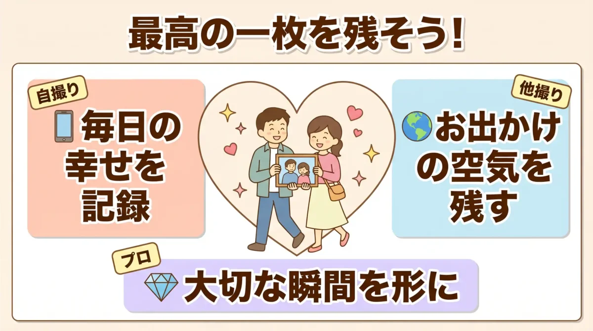 まとめ：カップル写真の撮り方は3つの使い分けで後悔のない1枚を残そう