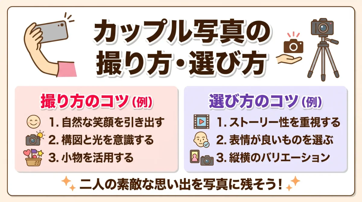 【みんなどうしてる？】カップル写真の撮り方10選と3つの選び方