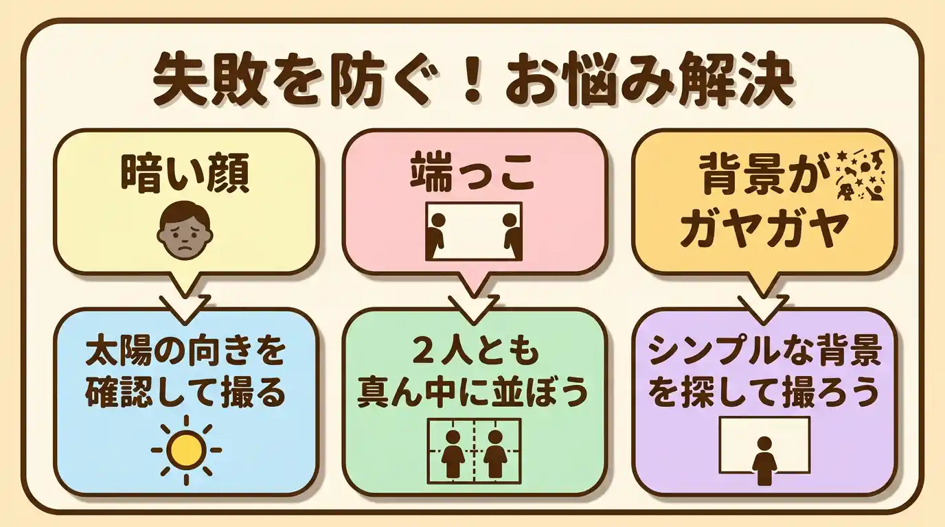 カップル自撮りでやりがちな失敗と回避法