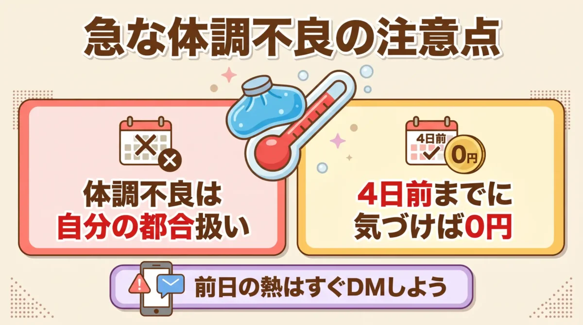 子どもや家族の体調不良でfotowa日程変更する時の注意点