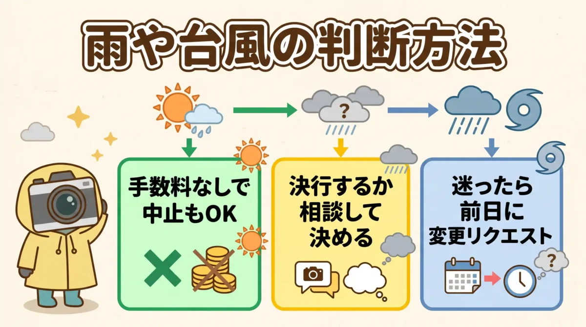 雨・台風でfotowa日程変更する時の判断の仕方
