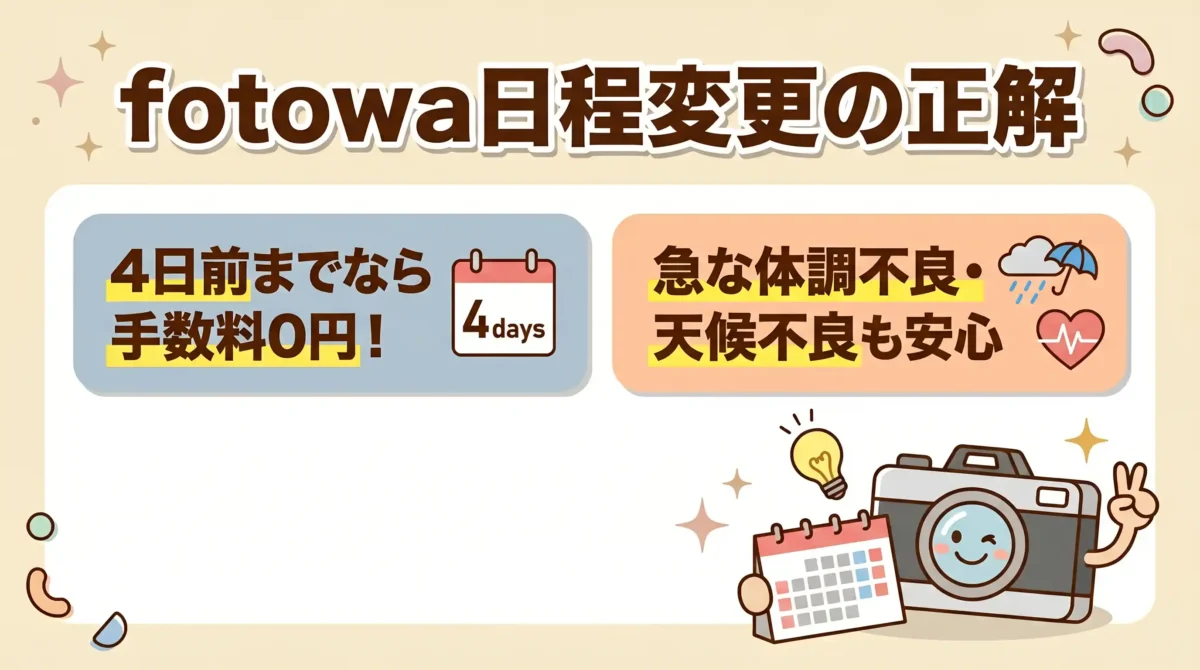 fotowa日程変更は4日前までなら無料！迷う前にリクエストを送るのが正解