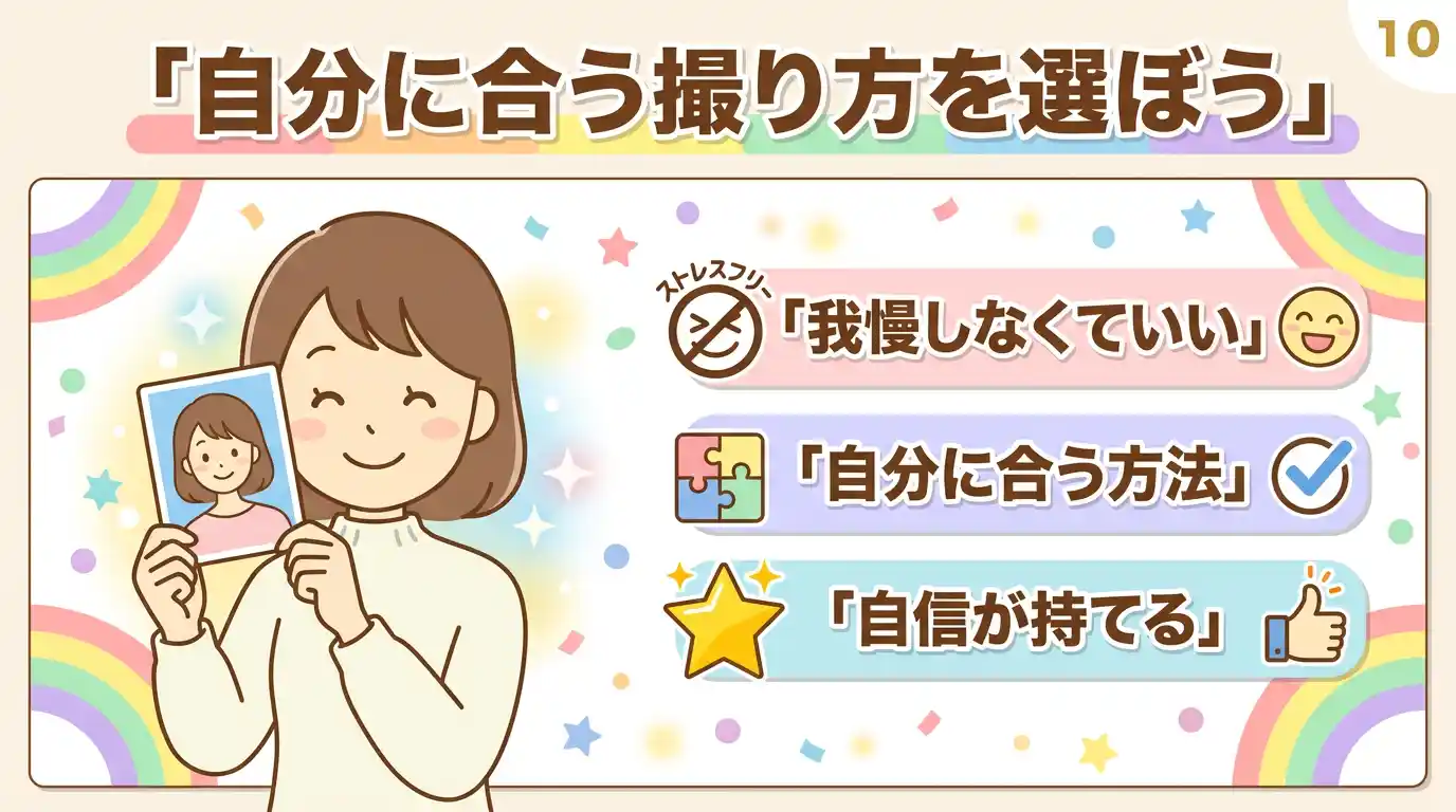 まとめ：証明写真機が恥ずかしいなら自分に合う撮り方でラクに済ませよう