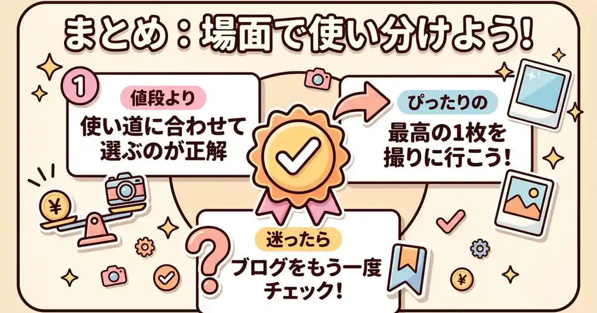 まとめ：証明写真機はいくらより「どの場面で使うか」が大切