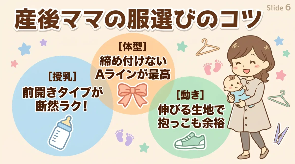 産後ママが納得して選べる服選びの3つの軸