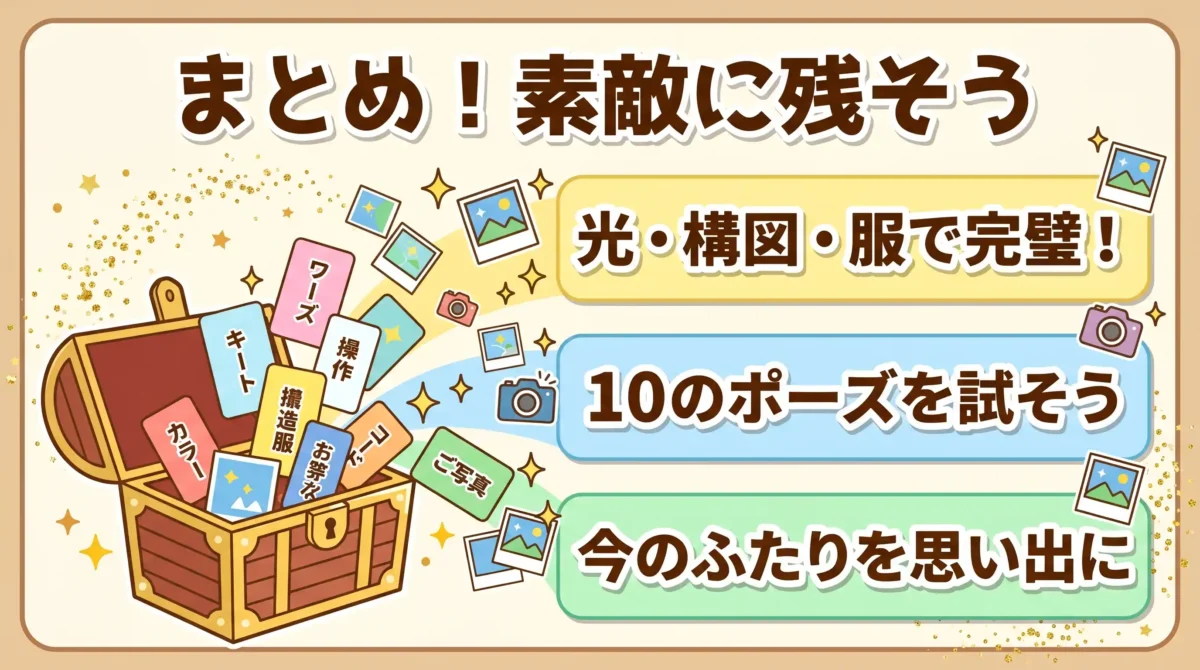 まとめ：おしゃれな写真の撮り方2人は「3つのルール×10ポーズ」で残そう